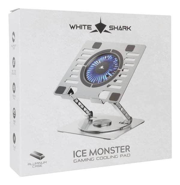 Miniatyrbillede 3 af 8: White Shark ICE-MONSTER køling til laptop 43,9 cm (17.3") 1200 rpm Grå