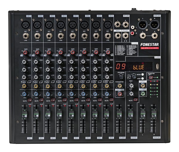 Fonestar MIX-8PRO ljudmixbord 8 kanaler 20 - 20000 hz Svart