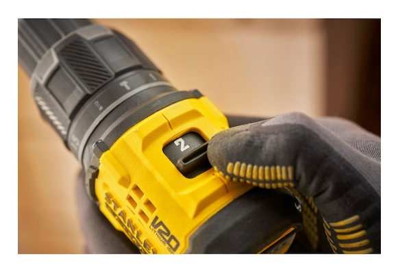 Stanley SFMCD716D2T-QW bor 1900 rpm Nøglefri Sort, Gul