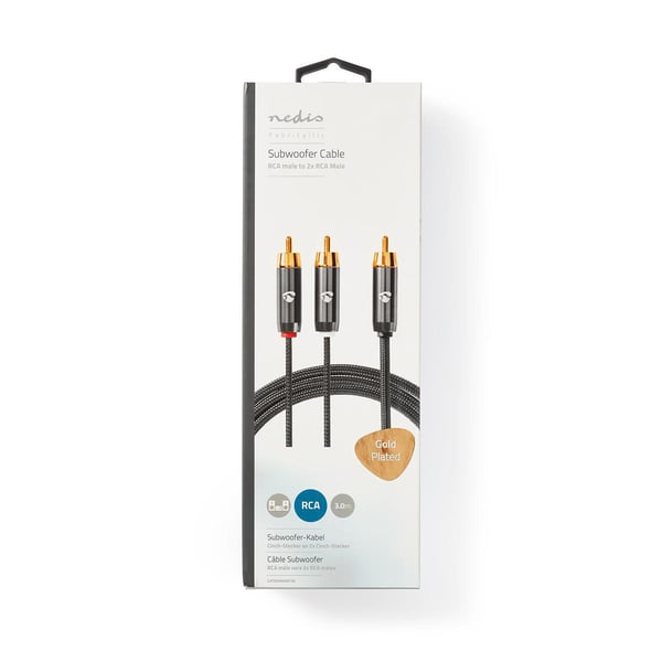 Nedis CATB24000GY30 lydkabel 3 m RCA 2 x RCA Grå