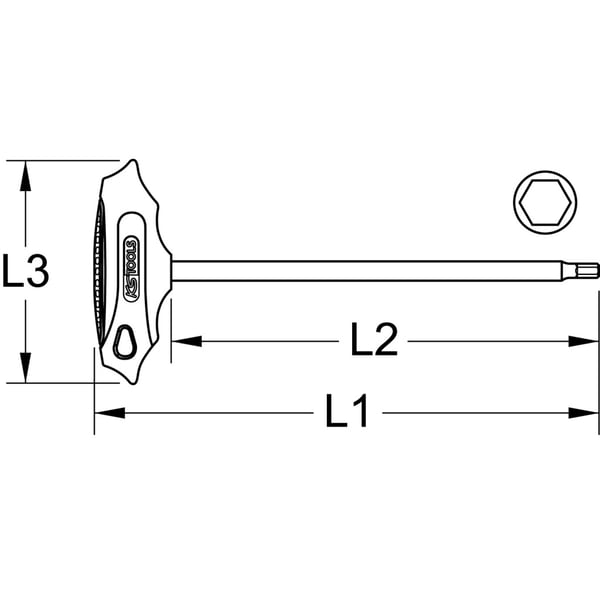 KS Tools 158.8032 unbrako nøgle T-håndtag unbrakonøgle Metric 1 stk