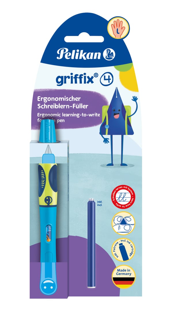 Miniatyrbillede 1 af 3: Pelikan griffix fyldepen Påfyldningssystem til patron Blå 1 stk
