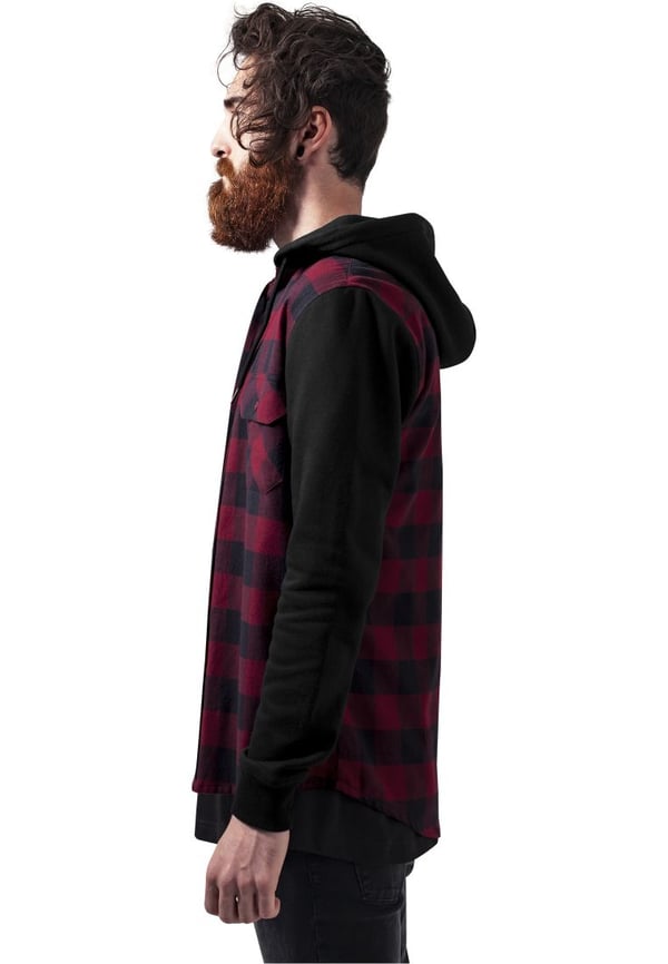 Urban Classics TB513 Skjorte Tubehals Langærmet Bomuld, Polyester