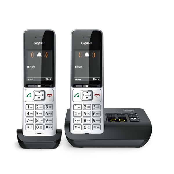 Miniatyrbillede 2 af 20: Gigaset COMFORT 500A duo Analog/DECT-telefon Nummervisning Sort, Sølv