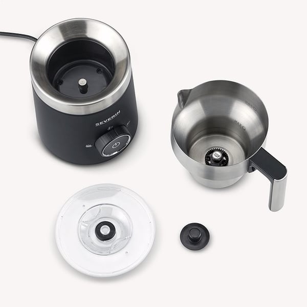 Severin SM 3585 Mælkeskummer og varmeapparat Automatisk mælkeskummer/varmer Sort, Sølv