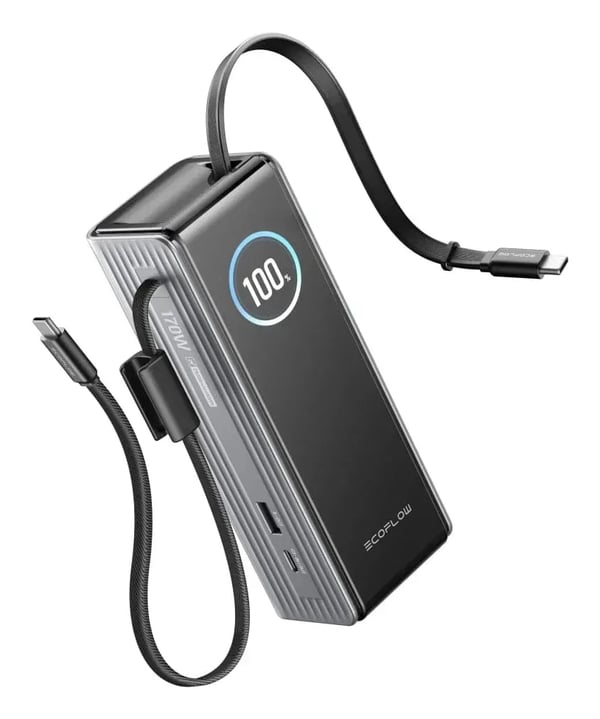 EcoFlow EF-RAPID25K100W-S-EU powerbank 25000 mAh Sort, Sølv
