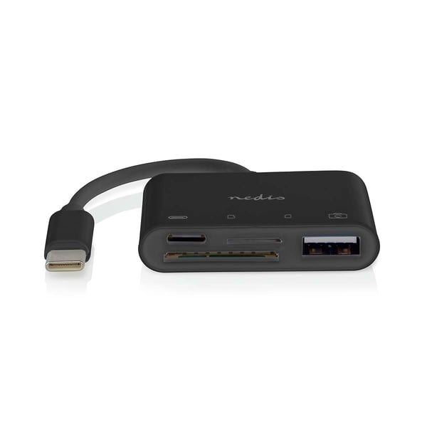 Nedis CCGB64780BK01 gränssnittshubbar USB 2.0 Type-C 0 Mbit/s Svart