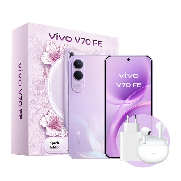 VIVO V70 FE + BUD 17,4 cm (6.83") Kaksois-SIM Android 16.0 5G USB Type-C 8 GB 256 GB 7000 mAh Purppura