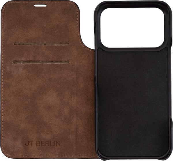 JT BERLIN BookCase Tegel mobiltelefon etui 16 cm (6.3") Tegnebogsetui Sort