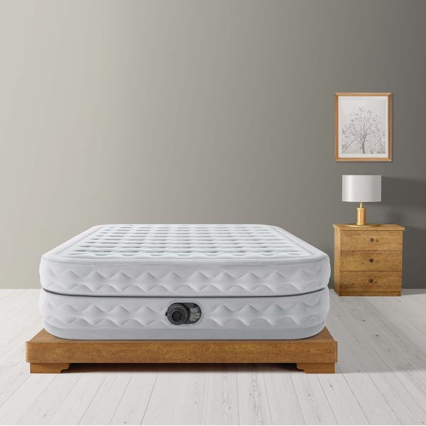 Pikkukuva 10 / 12: Intex DuraBeam Supreme Air-Flow Kaksoispatja Vaaleanharmaa Unisex
