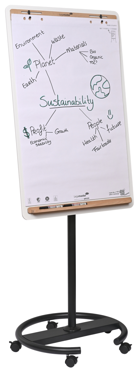 Legamaster Flipchart infinite runder Fuß rahmenlose Tafel magnetische Stål