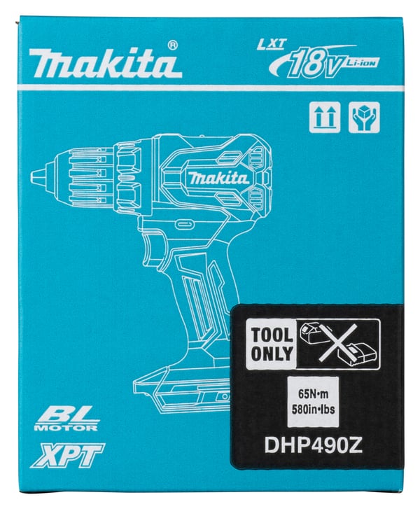 Makita DHP490Z elektrisk skruetrækker & slagbor 1900 rpm Blå, Sort