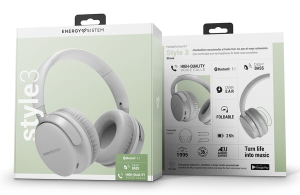 Energy Sistem Style 3 Headset Kabel & trådløs Opkald/musik USB Type-C Bluetooth Grå