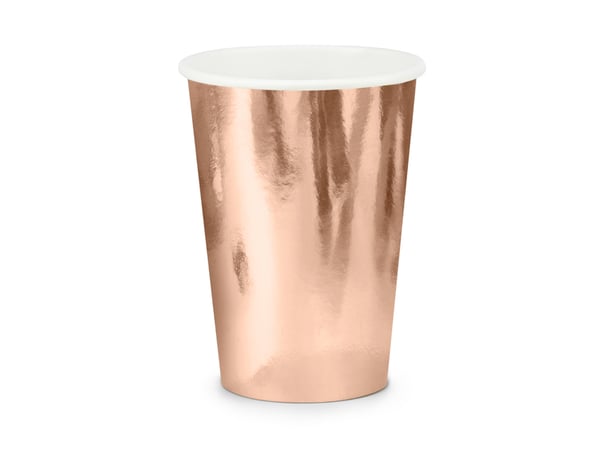 PartyDeco Paper Cups ruusu kulta 220 ml yksi koko
