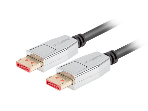 Miniatyrbillede 1 af 3: Lanberg CA-DPDP-20CU-0010-BK DisplayPort kabel 1 m Sort, Sølv