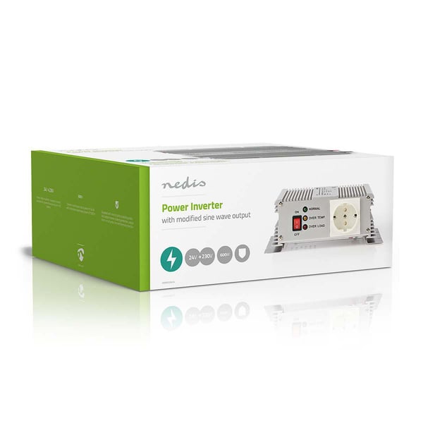 Nedis PIMS600W24 virta-adapteri ja vaihtosuuntaaja Sisätila 600 W Hopea
