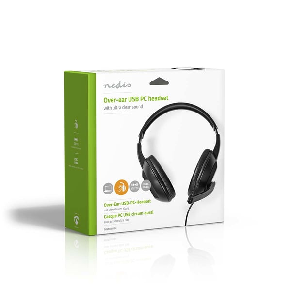 Nedis CHSTU210BK kuulokkeet ja kuulokemikrofoni Langallinen Pääpanta Car/Home office USB Type-C Musta