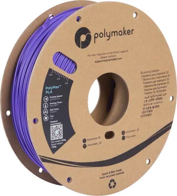 Miniatyrbild 1 av 7: Polymaker PA06009 Material för 3D-utskrifter Polylaktidsyra (PLA) Lila 750 g