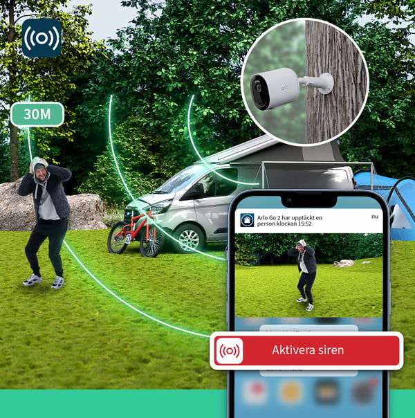 Miniatyrbild 3 av 17: Arlo Go 2 3G/4G SIM övervakningskamera utomhus