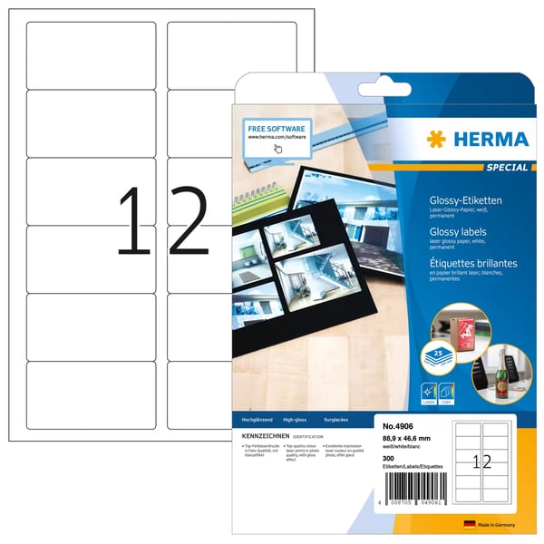 HERMA 4906 print etiket Hvid Selvklæbende printeretiket