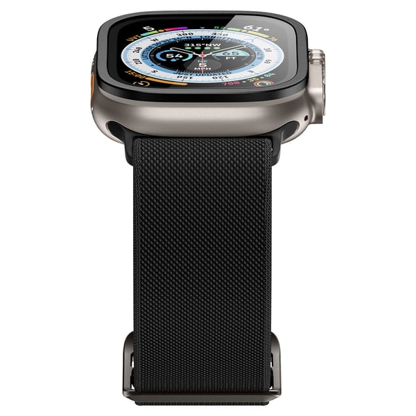 Spigen AGL06163 Smart bærbart (wearable) tilbehør Skærmbeskytter Sort Metal, Hærdet glas