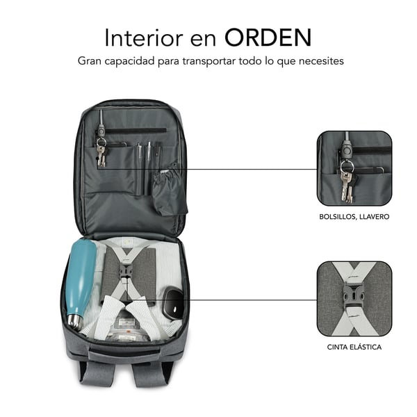 SUBBLIM MOCHILA TRAVELLER AIR PADDING 15.6'' GREY ryggsäckar Fritidsryggsäck Grå Polyester
