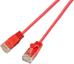 SLIM Patchcords SLIM-L-UU-K6A 3.0 RD nätverkskablar Röd 3 m Cat6a U/UTP (UTP)
