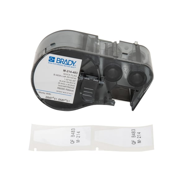 Brady M-214-483 print etiket Hvid Selvklæbende printeretiket