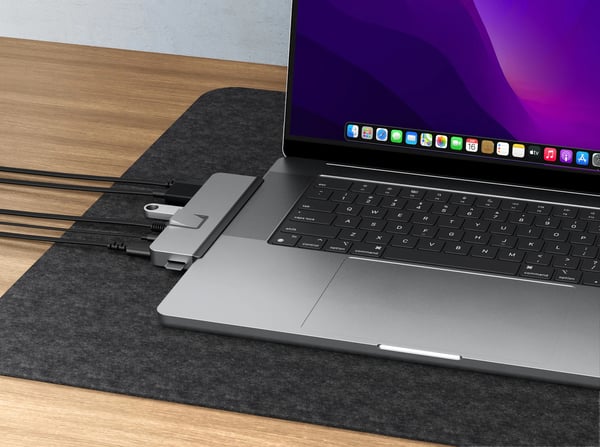 Miniatyrbild 8 av 14: HYPER DUO PRO 7-in-2 USB-C Hub USB Type-C 104 Mbit/s Grå