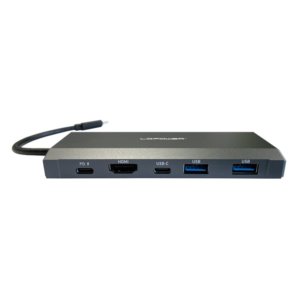 LC-Power LC-HUB-C-MULTI-7-M2 gränssnittshubbar USB 3.2 Gen 1 (3.1 Gen 1) Type-C 5000 Mbit/s Antracit