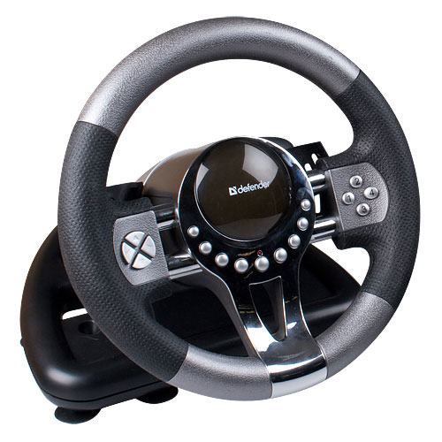 Defender Forsage GTR Musta USB 2.0 Ohjauspyörä + polkimet PC Defender Forsage GTR Musta USB 2.0 Ohjauspyörä + polkimet PC