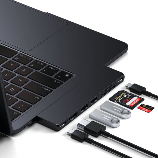 Pikkukuva 2 / 6: Satechi ST-HUCPHSD kannettavien tietokoneiden telakka ja porttitoistin Telakointi USB 3.2 Gen 2 (3.1 Gen 2) Type-C Musta