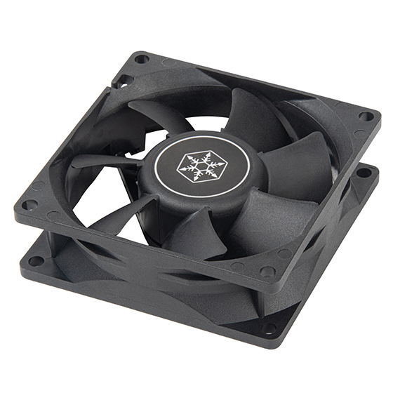 Silverstone FN80 Tietokonekotelo Tuuletin 8 cm Musta 1 kpl