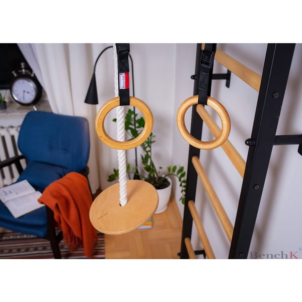 BenchK 221B + A076 chin up-stång 150 kg Svart, Trä Vägg