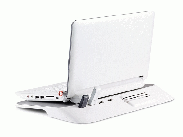 Choiix Mini Air-Through Notebook Cooling Pad + USB Hub kannettavan tietokoneen jäähdytysalusta