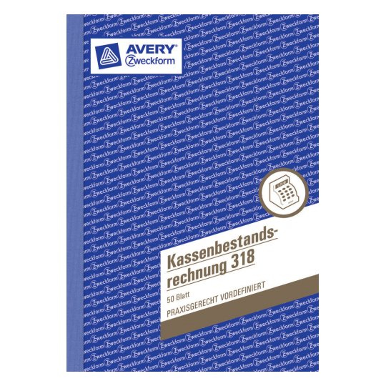 Avery 318 hallintakirja Sininen, Valkoinen
