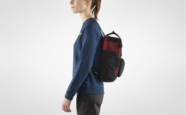 Fjällräven Kånken Re-Wool rygsæk Sort, Rød Bomuld, Polyamid, Polyester, Uld