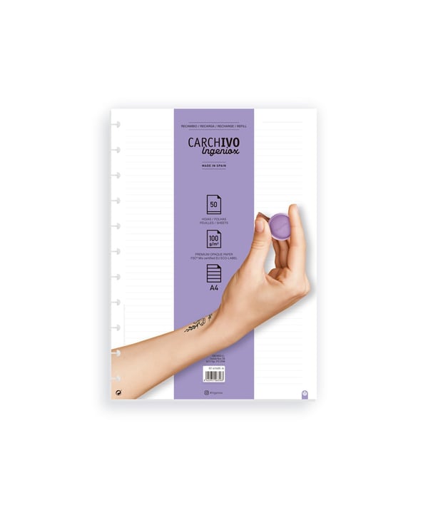 Miniatyrbillede 1 af 3: CARCHIVO 66104005 blok med hul 210 x 297 mm (A4) 50 ark