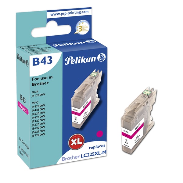 Pelikan B43 Magenta blækpatron 1 stk Kompatibel Højt (XL) udbytte