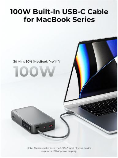 Miniatyrbillede 2 af 6: AUKEY PB-Y48 powerbank Lithium 10000 mAh Grå