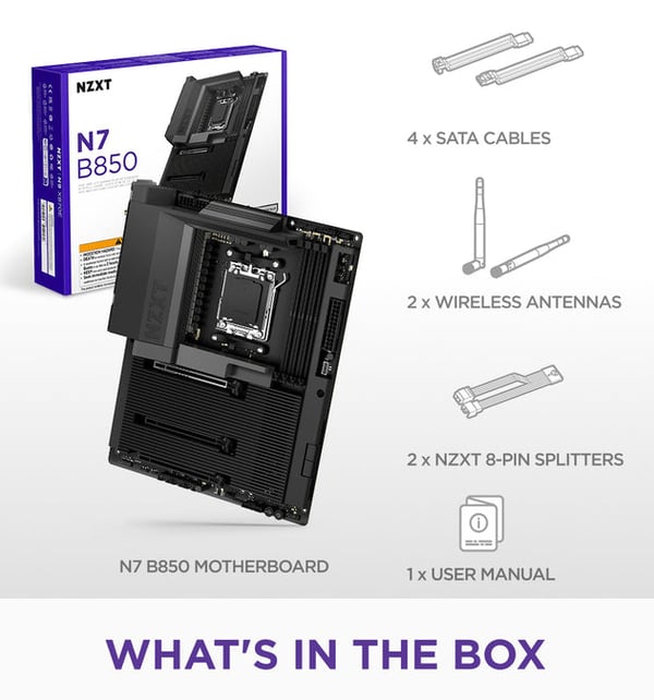 NZXT N7 B850 AMD B850 AM5-sockel ATX