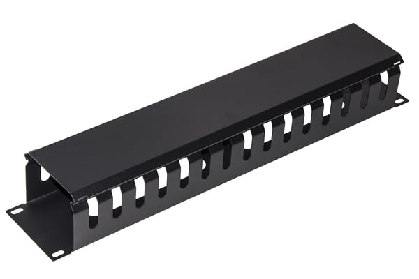 LINK LKORG2UD Pannello Guida Cavi in Metallo per Armadi a Gabbia, Rack 19", 2 Pezzi, 483 x 88 x 70 mm, Nero