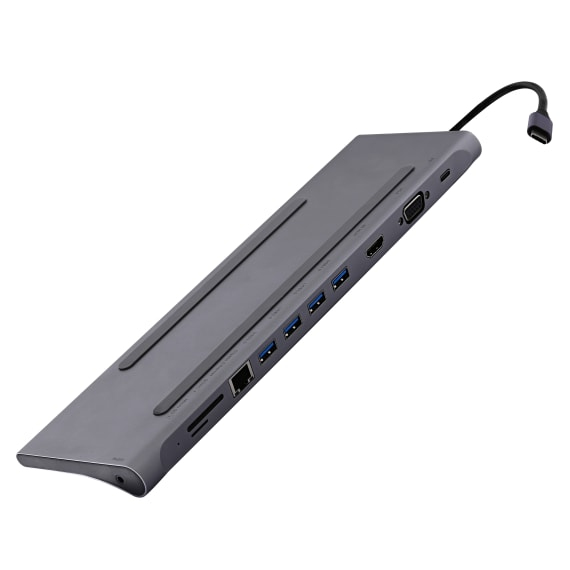 Pikkukuva 2 / 8: T'nB DOCKUSBC11 kannettavien tietokoneiden telakka ja porttitoistin Langallinen USB 3.2 Gen 1 (3.1 Gen 1) Type-C Hopea