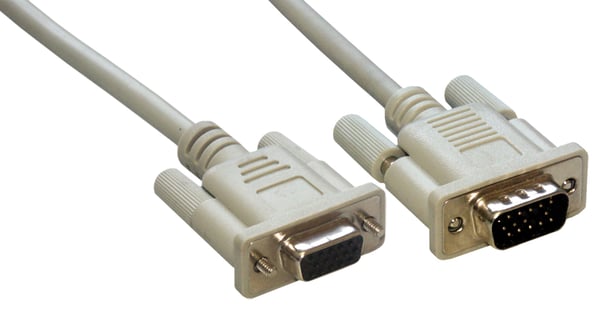 MCL Cable SVGA HD15 Male/Female 2m VGA-kaapeli VGA (D-Sub) Harmaa