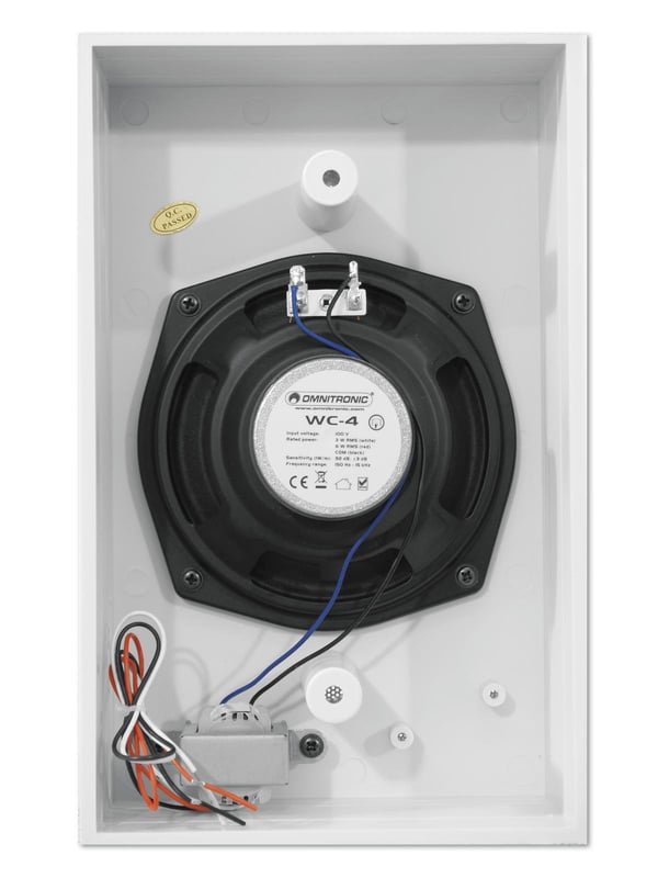 Omnitronic 80710504 högtalare Full range Vit Kabel 6 W