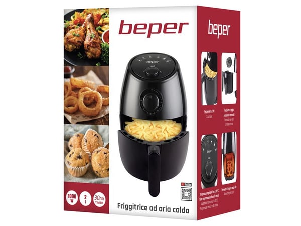 Beper P101FRI001 2 L Enkeltstående 1000 W Varmluftsteger Sort