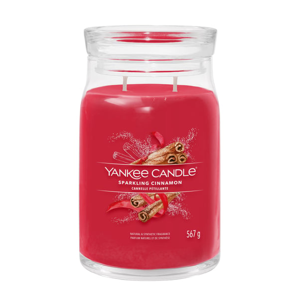 Yankee Candle 1629975E vokslys Cylinder Kanel, Nellike Rød 1 stk