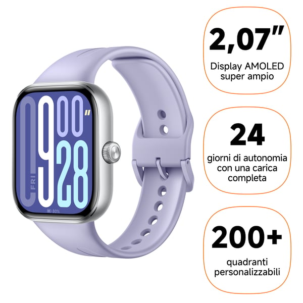 Xiaomi Redmi Watch 5 5,26 cm (2.07") AMOLED 47.5 mm Digital 432 x 514 pixel Berøringsskærm Lilla