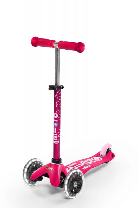 Micro Mobility Mini Micro Deluxe LED Børn Trehjulet scooter Lyserød
