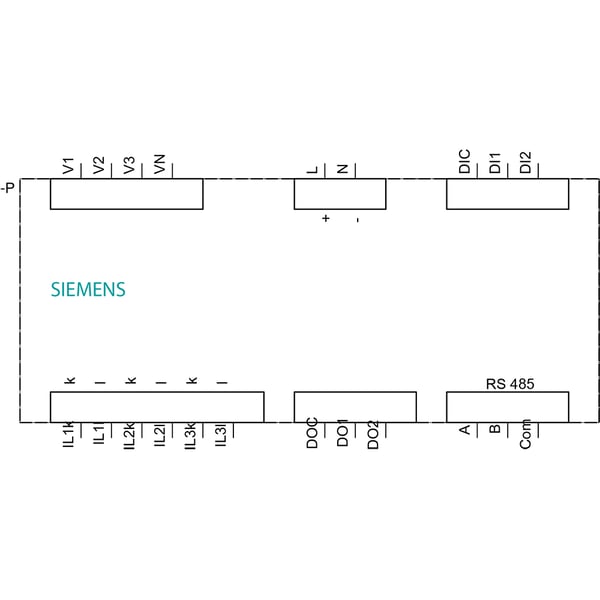 Nätverksparametermätare PAC3120 x/1A x/5A energimätare klass 0.5 MODBUS RTU RS485 2DI 2DO 100-250VAC/DC 7KM3120-0BA01-1DA0